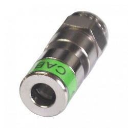 Pacote 5 unidades Conector de compressão Cabelcon Green F Macho 4-5 mm para mini cabos coaxiais