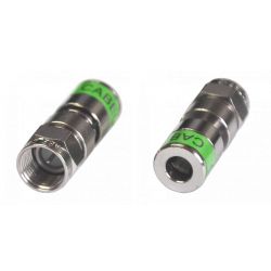 Pack 5 unités Connecteur à compression Cabelcon Green F Mâle 4-5 mm pour mini câbles coaxiaux