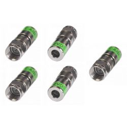 Pack 5 unités Connecteur à compression Cabelcon Green F Mâle 4-5 mm pour mini câbles coaxiaux