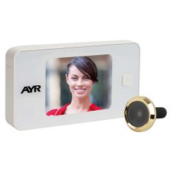 AYR Face 752 Zebra Digital Peephole 3,2" branco / latão