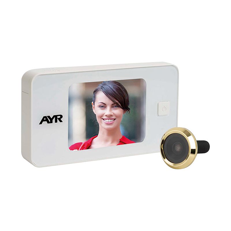 AYR Face 752 Zebra Digital Peephole 3,2" branco / latão