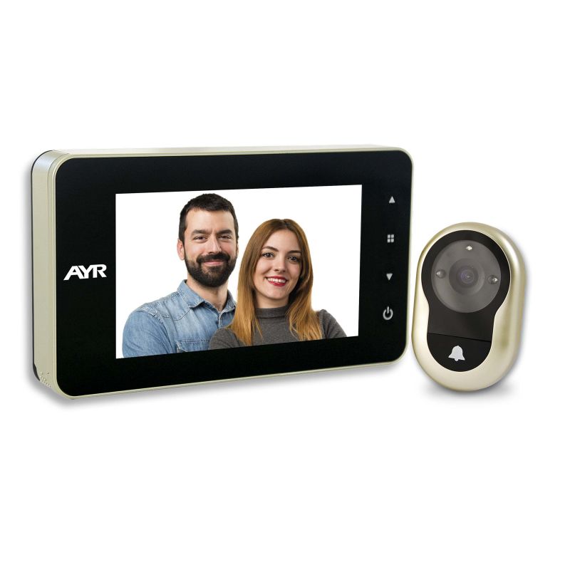 AYR Face 758-A Digital Peephole 4" alarm/recorder matte nickel