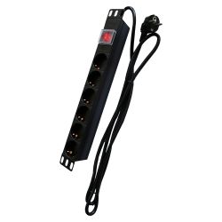 PDU-6P1U-SWITCH - Toma de corriente múltiple, Formato enrackable 1U, 6…