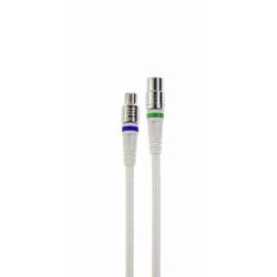 Technetix RLA++10-1.5W RLA++ serie IEC-macho a IEC-hembra 1.5m Blanco en bolsa de polietileno