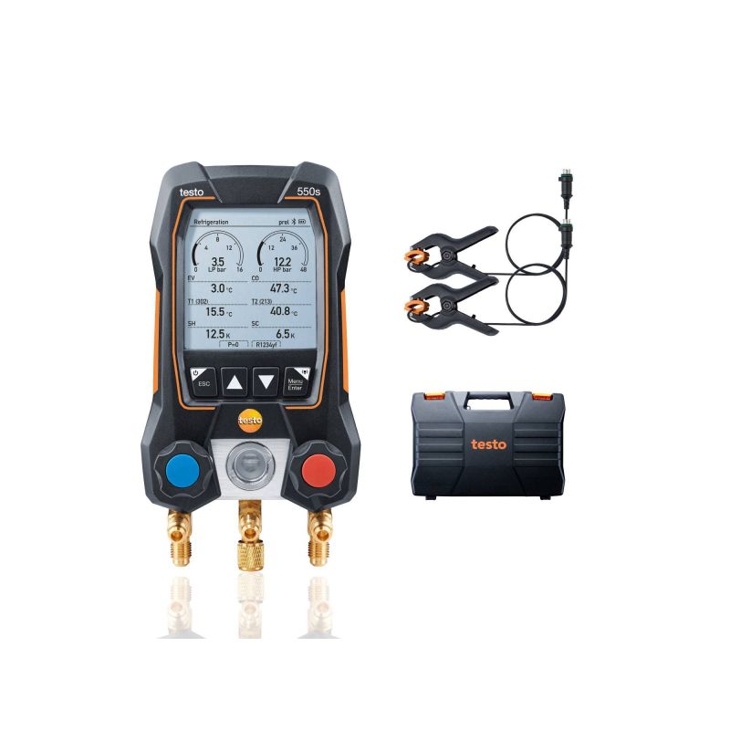 Testo 0564 5501 testo 550s Basic Kit Smart digital manifold with fixed cable clamp temperature probes