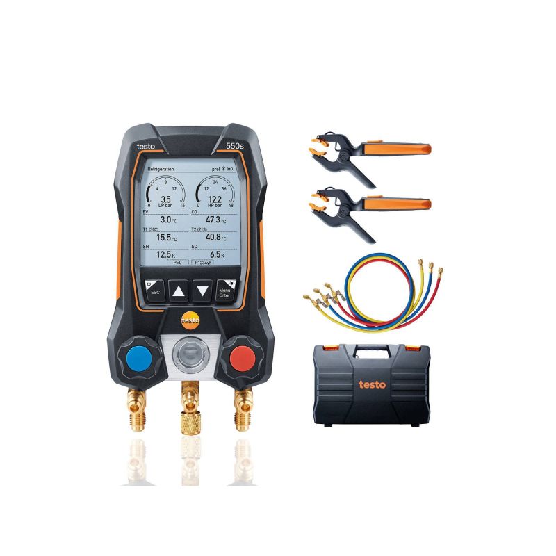 Testo 0564 5503 Set analizador de refrigeración testo 550s Set Smart Digital con sondas inalámbricas y mangueras