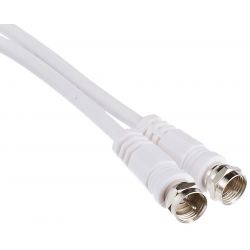 Cable conector F - conector F, 100 dB, blanco, 2.5m