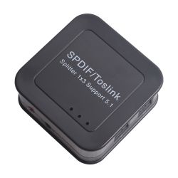 Toslink Spdif Splitter 1x3 de audio óptico digital