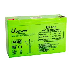 BATT-6012-U - Upower, Bateria recarregável, Tecnología chumbo…