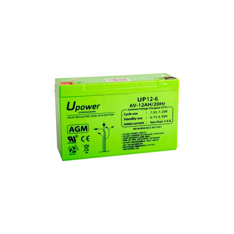 BATT-6012-U - Upower, Bateria recarregável, Tecnología chumbo…