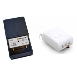 Kit de amplificação de mastro Johansson + fonte de alimentação 5G 15-35dB, 24V, 1 entrada - 1 saída 7329 + 2436