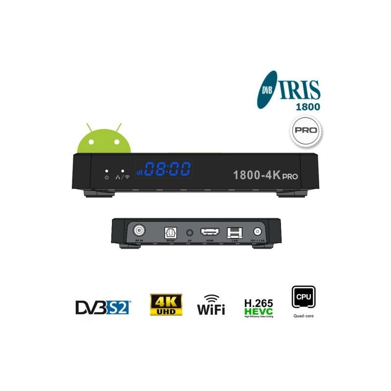 IRIS 1800-4K PRO Receiver Quad Android 7.1.1 H265