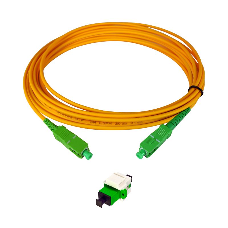 Kit de soquete FO para Módulo Keystone ICT-2 com Adaptador Fêmea SC/APC + Cabo Televés de 10m