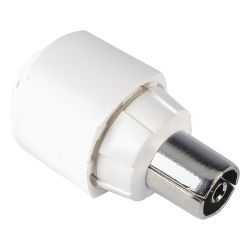 CEI Connector Ø 9.5mm Female Straight White Televes