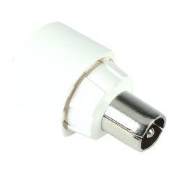 CEI Connector Ø 9.5mm Male Straight White Televes