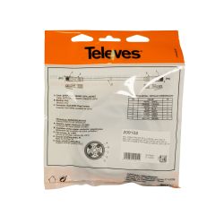 Cabo de rede RJ45 S/FTP Cat 6A Cu LSFH 1m Cinza Televes