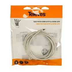 Cable de Red RJ45 S/FTP Cat 6A Cu LSFH 3m Gris Televes