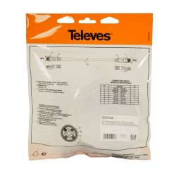 Cabo de rede RJ45 S/FTP Cat 6A Cu LSFH 3m Cinza Televes