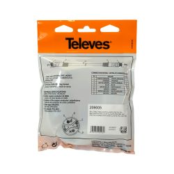 Câble Réseau RJ45 U/UTP Cat 6 Cu PVC 5m Blanc Televes