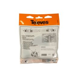 Cabo de rede RJ45 U/UTP Cat 6 Cu PVC 2m Branco Televes