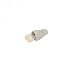 Conector de Datos RJ45 UTP Cat 6 Macho con Protector Gris Televes  (Caja 25 unidades)