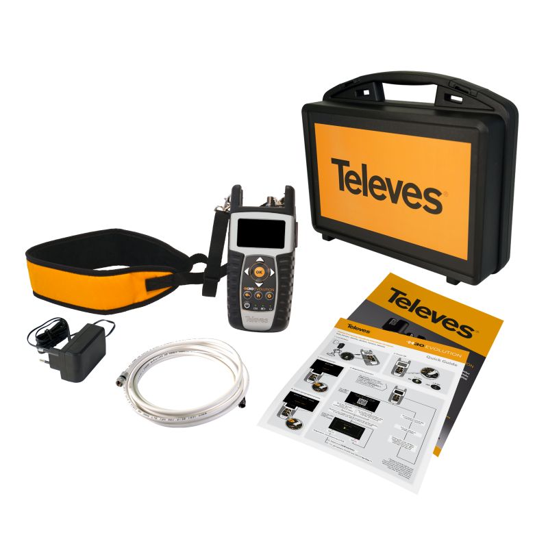 Mesureur de champ H30Evolution DVB-S/S2 + DVB-T (Mallette de Transport et Prolongateur Coaxial) Televes