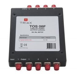 Triax TOS 08 F 1 entrada, 8 saídas de metal distribuidor óptico divisor, conectores FC/PC, atenuação na distribuição 10,1 dB