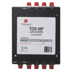 Triax TOS 08 F 1 entrada, 8 saídas de metal distribuidor óptico divisor, conectores FC/PC, atenuação na distribuição 10,1 dB