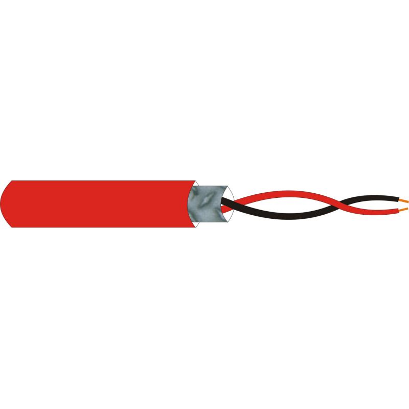 DEM-1247 Red braided and shielded hose cable of 2x1.5