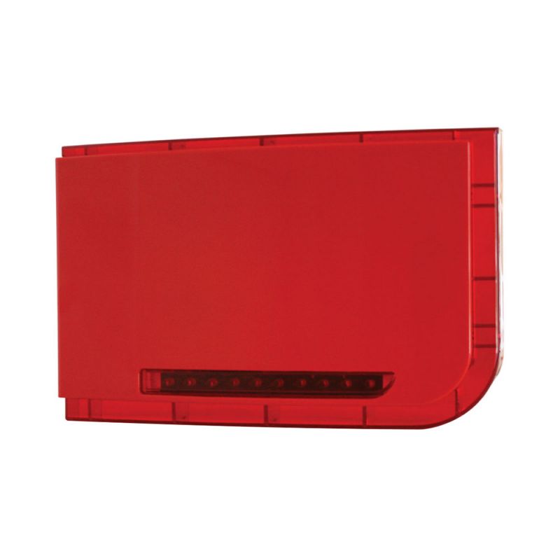 DEM-826 Red fire siren with red flash for outdoors