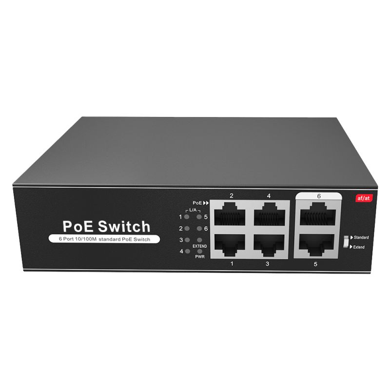 SW0604POE-65-E - Switch PoE, 4 portas PoE + 2 Uplink RJ45, Velocidade…