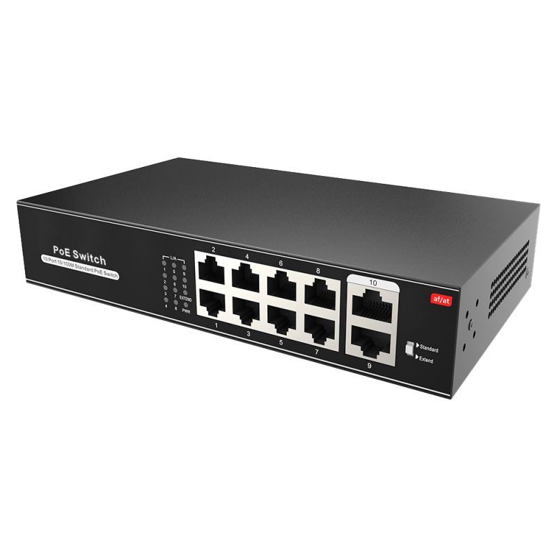 SW1008POE-100-E - PoE Switch, 8 PoE port(s) + 2 Up-link port(s), Speed…