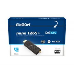 Edision Nano T265+ Récepteur dongle HDMI numérique terrestre et câble VB-T2/C H.265/HEVC 10 bits