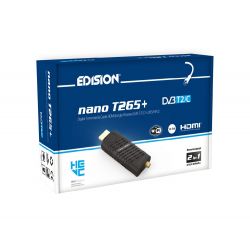 Edision Nano T265+ Récepteur dongle HDMI numérique terrestre et câble VB-T2/C H.265/HEVC 10 bits