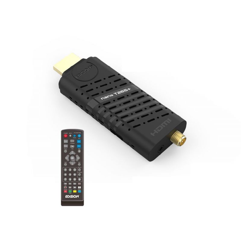 Edision Nano T265+ Digital Terrestre e Cabo HDMI dongle Receptor DVB-T2 / C H.265 / HEVC 10 bits