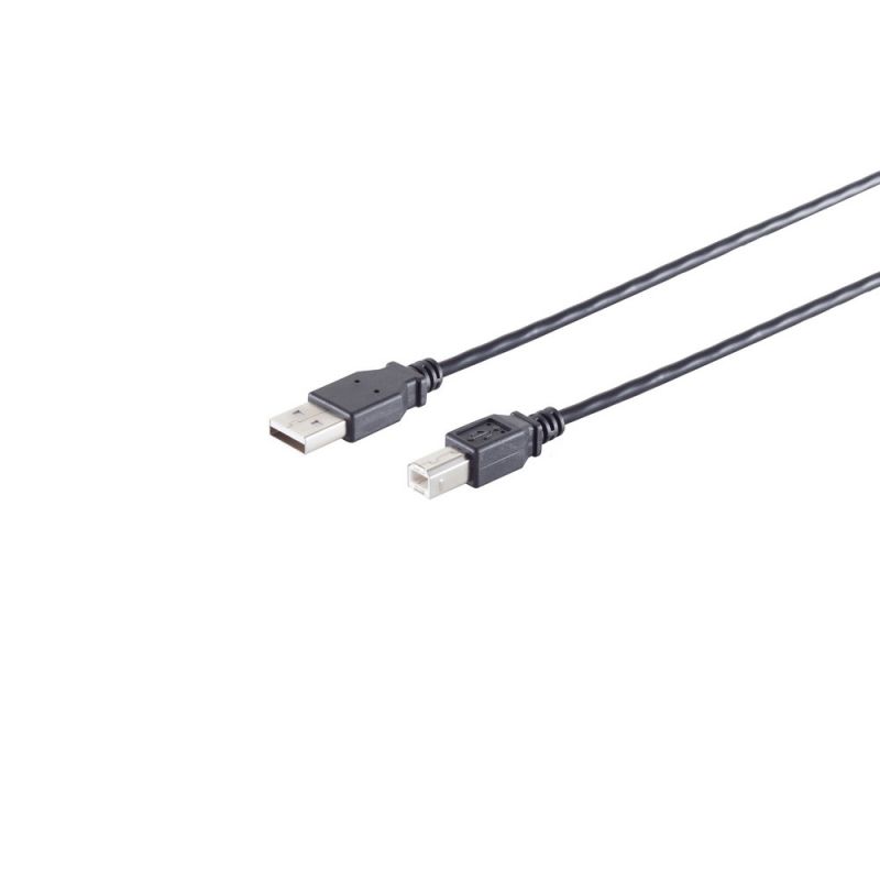 Cable adaptador USB-A, USB-B, 2.0, negro, 1m