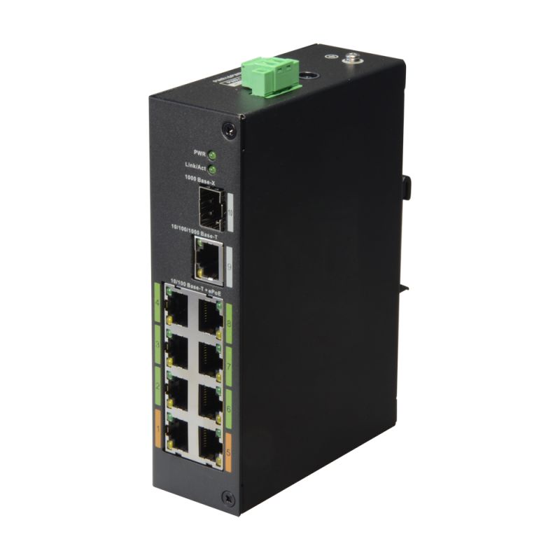 XS-SW1008EPOE-120-DIN - Switch ePoE X-Security, 8 puertos PoE + 1 Uplink RJ45…