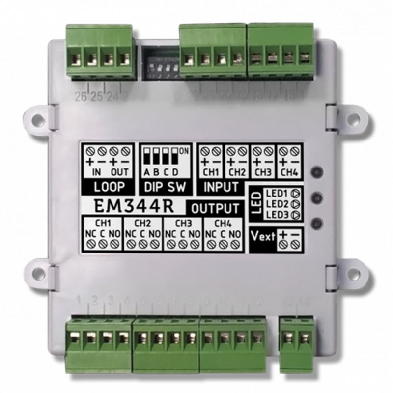 Inim EM344R Module avec 4 entrées (2 configurables comme zone…