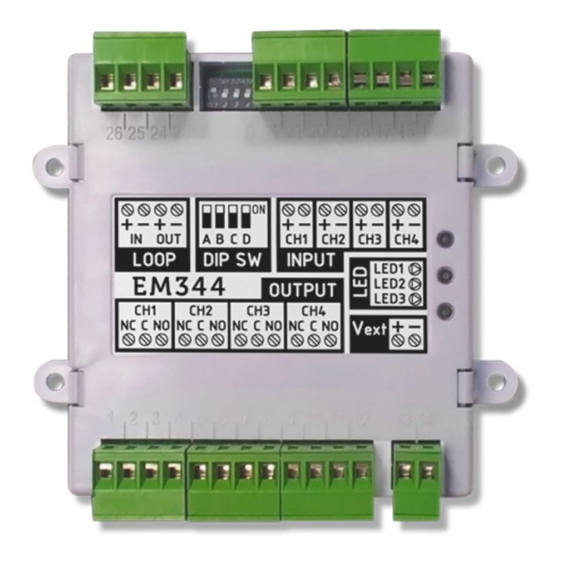 Inim EM344S Module avec 4 entrées (2 configurables comme zone…