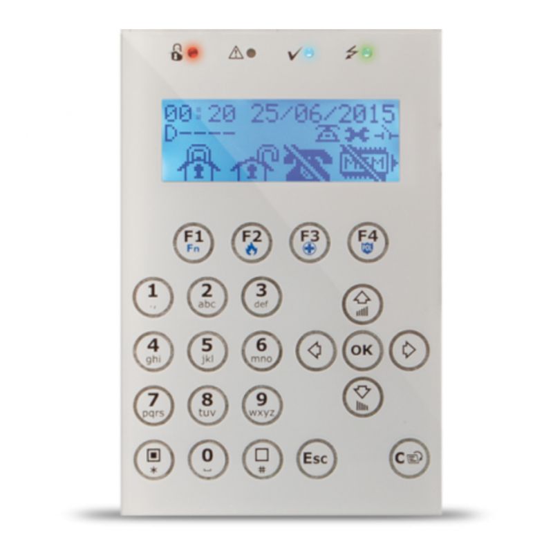 Inim CONCEPT-WH LCD keypad with 4 signaling LEDs, 1 I/O…