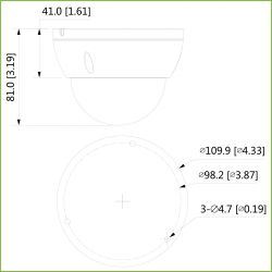 Dahua HAC-HDBW2501E-0280B Dôme HDCVI 5M DN ICR WDR Starlight…