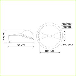 Dahua HAC-HDBW2501F-A-0280B Dôme HDCVI 4IN1 5M DN ICR WDR…