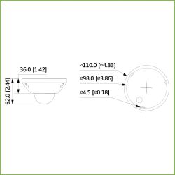 Dahua IPC-EB5541-AS FishEye H265 5M DN WDR 1.4mm IK10 IP67 Audio…