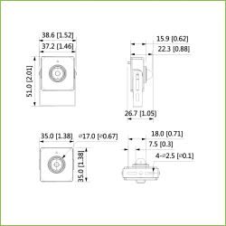 Dahua IPC-HUM8241-E1-L4 Minicámara IP H265 Pinhole 2M DN WDR…