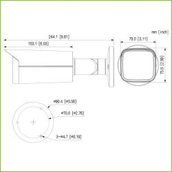 Dahua IPC-HFW5449T-ASE-LED-0360B Tubulaire IP H265 4M COULEUR…