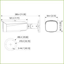 Dahua IPC-HFW5449T1-ZE-LED Tubular IP H265 4M DN WDR140dB…