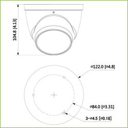 Dahua HAC-HDW1231T-Z-A Dôme HDCVI 4IN1 2M 1080P DN ICR WDR…