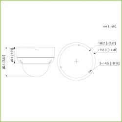 Dahua HAC-HDBW1231EA-A-0280B Dôme HDCVI 4IN1 2M 1080P WDR…