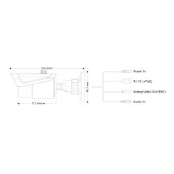 Provision I3-250IP536 IP tubulaire 5MP H.265 WDR IR30m 3.6mm PoE…