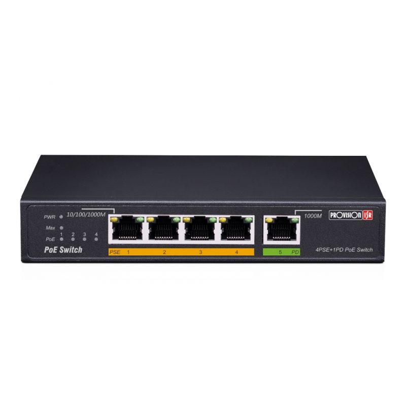 Provision PoES-0460G+1G(HPD) Commutateur PoE 4+1 Port Giga…